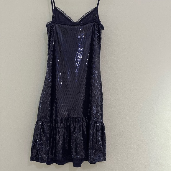 New with tags dark navy sequin slip dress by Michael Kors. - Picture 3 of 5